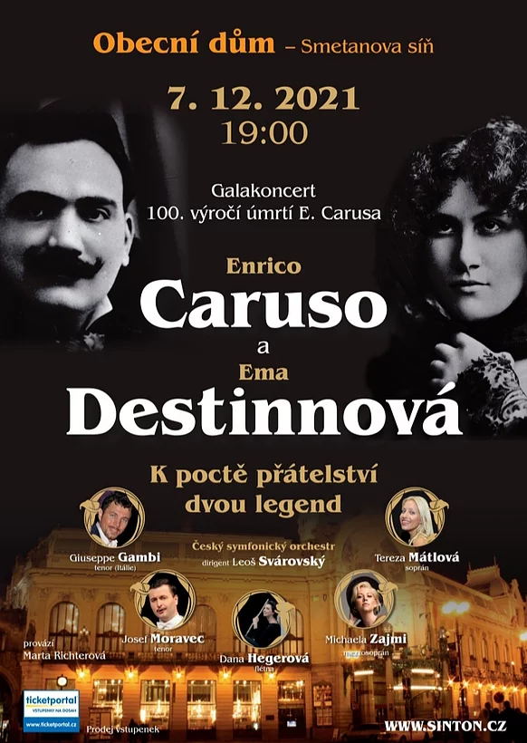 Enrico Caruso a Ema Destinnová - KONCERT NEPROBĚHNE, PŘESUN V JEDNÁNÍ
